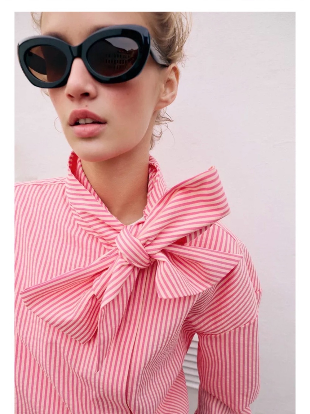 Zara Tied Striped Shirt - Picture 5 of 8